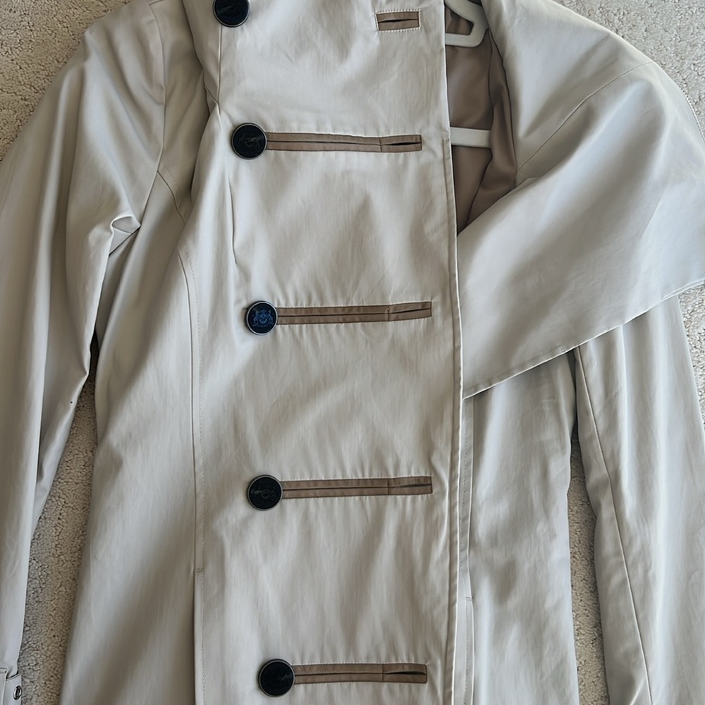 Mackage Malka Double Breasted Trench Coat Convertible Collar Hood! - Picture 4 of 11